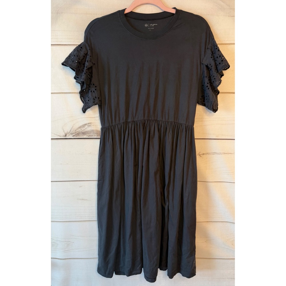 AG Adriano Goldschmied Womens Black Eyelet Flutter Sleeve Knit Dress EXY6246XBLK